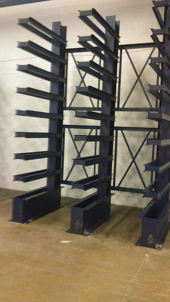 Used Cantilever Rack System8 Arm Levels 48”O.C. Cantilever Racks
